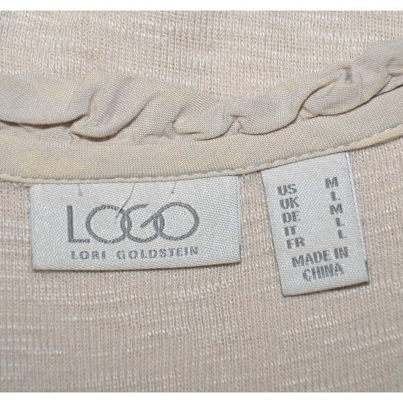 LOGO By Lori Goldstein Ladies Brown Tank Top Size M Casual Neutral Closet Staple - Picture 7 of 9